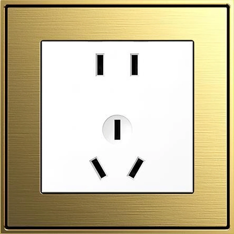 世聪冰川金配套五孔插座